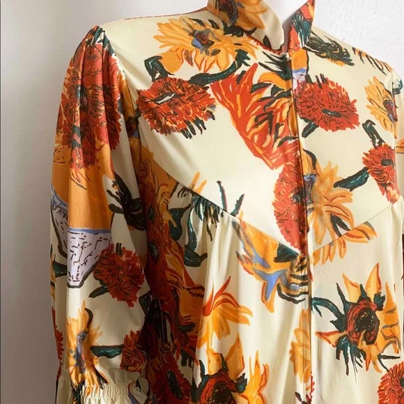 Vintage 1970s Van Gogh art print dress - Picture 6 of 15